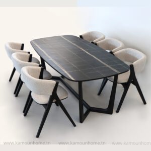 PACK TABLE ATLANTA BOIS SAHARA+06 CHAISE REMY