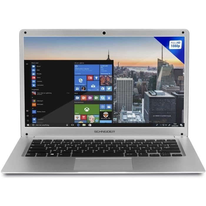 PC Portable SCHNEIDER Dual-Core 4Go 32Go Win 10 Gris