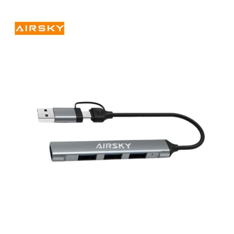 Hub Airsky HC-77 Adaptateur USB3.0 Type-C 4en1