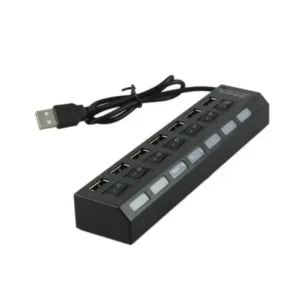 HUB USB 2.0 à 7 ports Hi Speed avec interrupteur