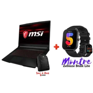 Pc Portable Gamer MSI THIN GF63 12UCX i5 12È GÉN 8GO RTX 2050 +Montre Connectée Zeblaze Btalk Lite
