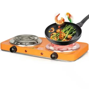 RAF R.8011B – Plaque De Cuisson Électrique 2 Feux 2000W Orange
