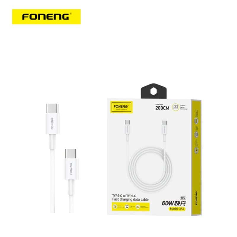 Foneng X55 – Câble USB 60W Fast Charge Type-C à Type-C