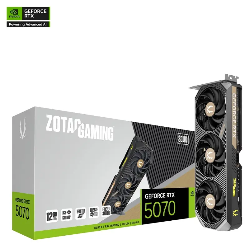 ZOTAC GAMING GeForce RTX 5070 SOLID – Carte Graphique GeForce 12G GDDR7