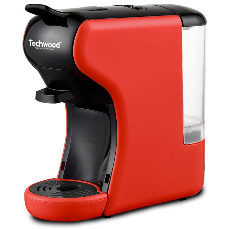 MACHINE À CAFÉ EXPRESSO TECHWOOD MULTI-CAPSULES 1450W – ROUGE