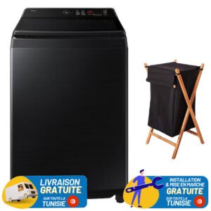 MACHINE À LAVER SAMSUNG 19KG SMART INVERTER NOIR + PANIER À LINGE