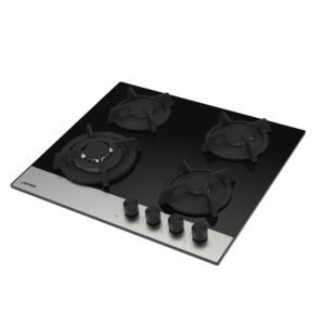 PLAQUE JOKER SANTA 4 FEUX / 60CM / NOIR ET INOX / JP-1460
